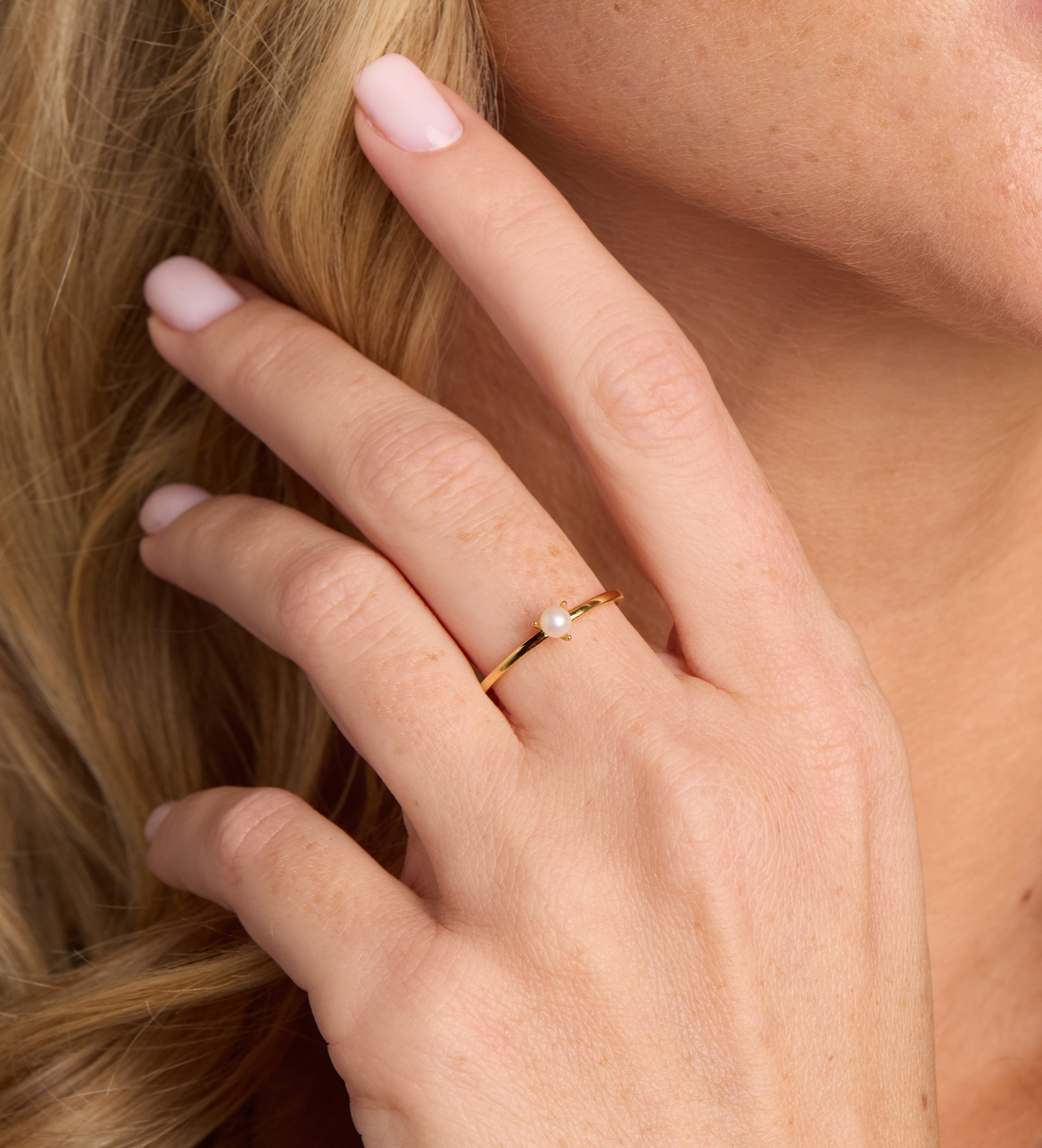 Pearl Stacker Ring in Gold