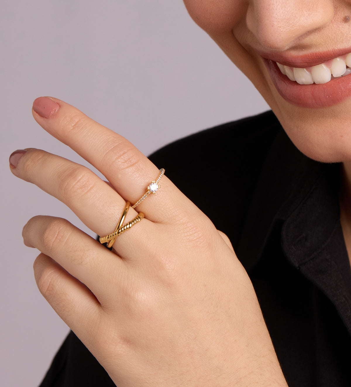 Solitaire Ring in 18k Gold Plating on 925 Silver - Ash & Harry