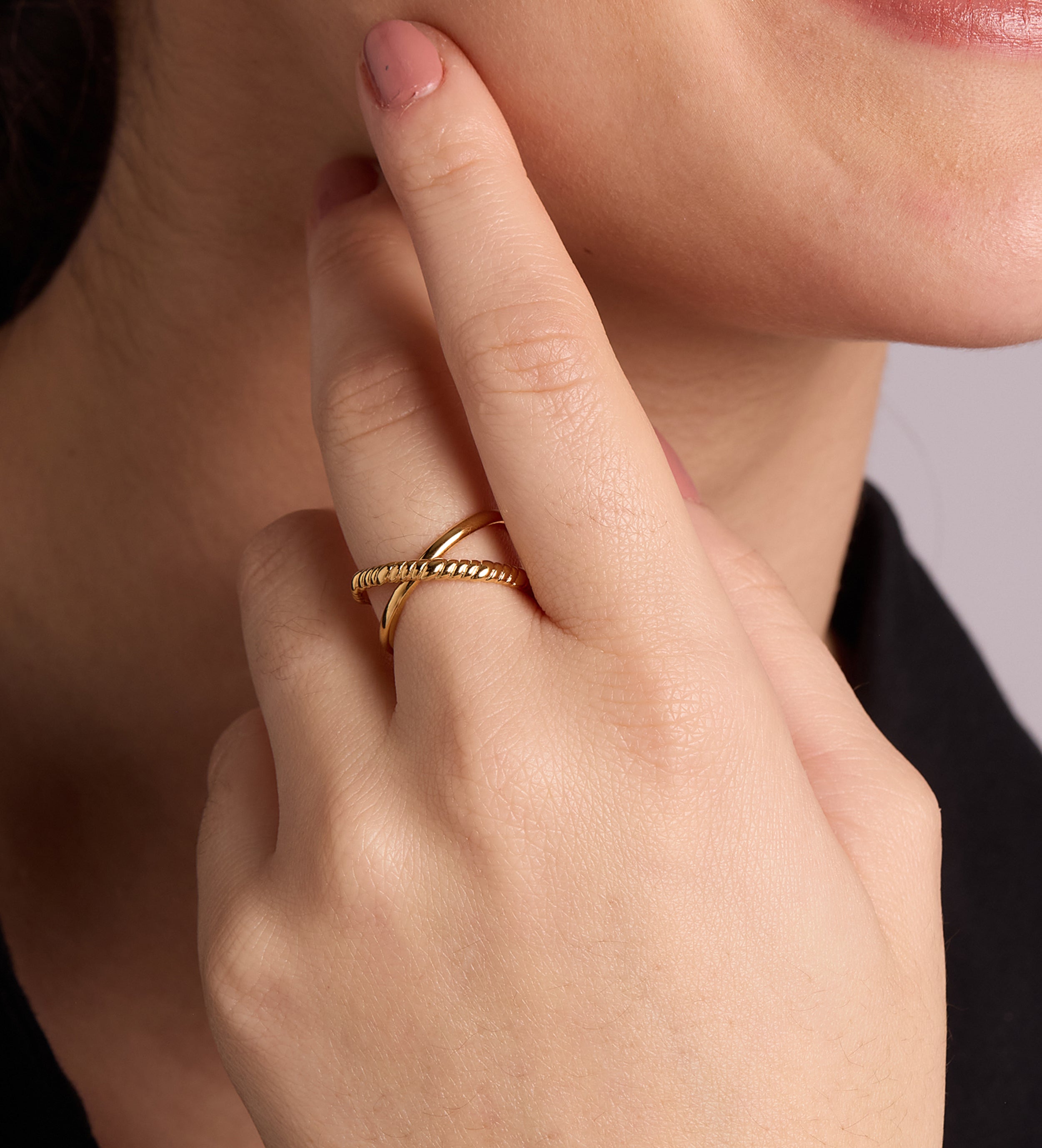 Intertwined Duo Ring in Gold