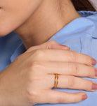 Textured Triple Stacking Ring in Gold