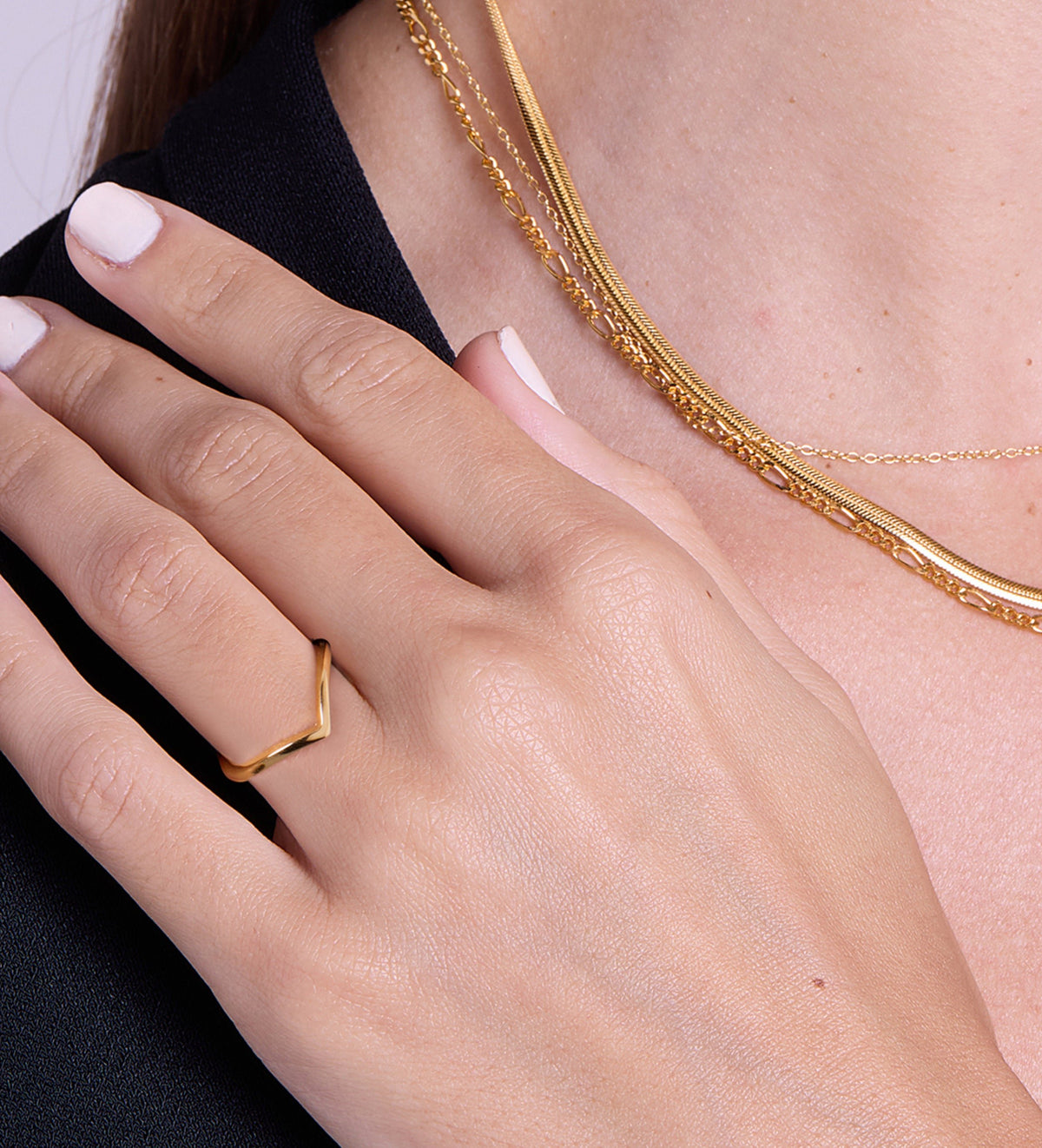 Wishbone Ring in 18k Gold Plating on 925 Silver - Ash & Harry