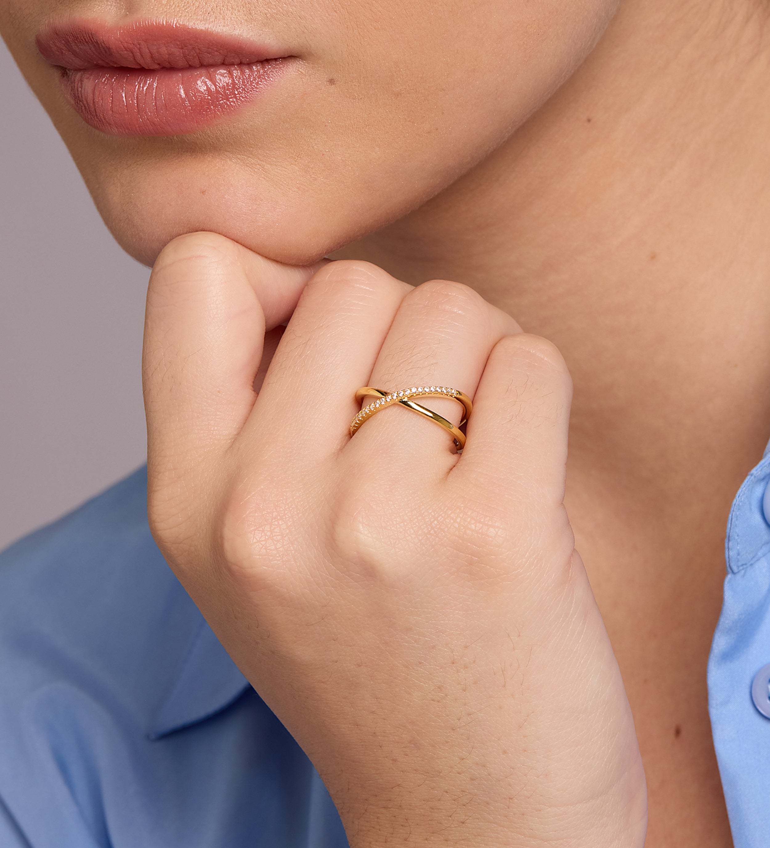 X Ring in Gold
