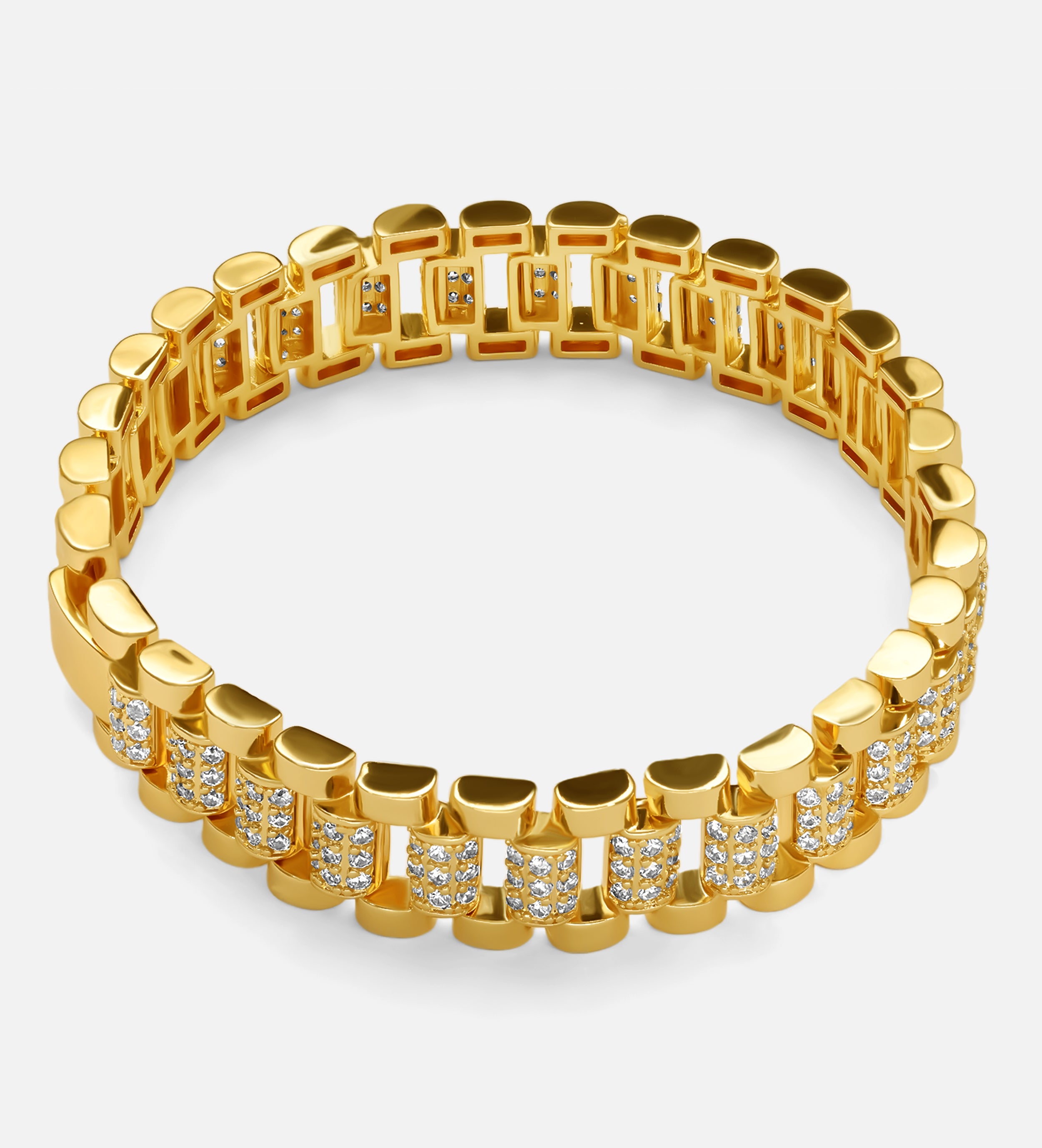 Watch Band Pave Link Bracelet