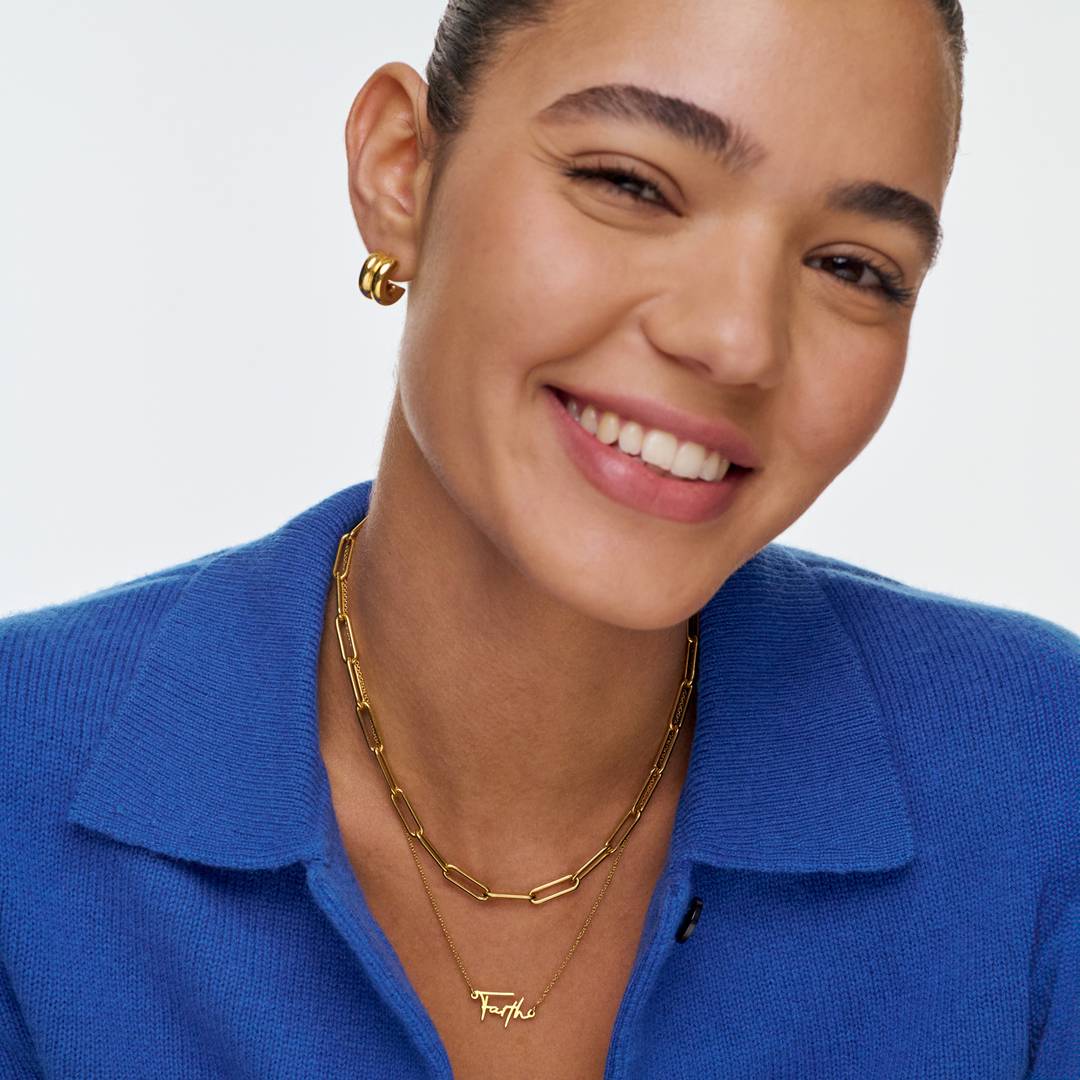 Signature Script Name Necklace - 18K Gold Plated