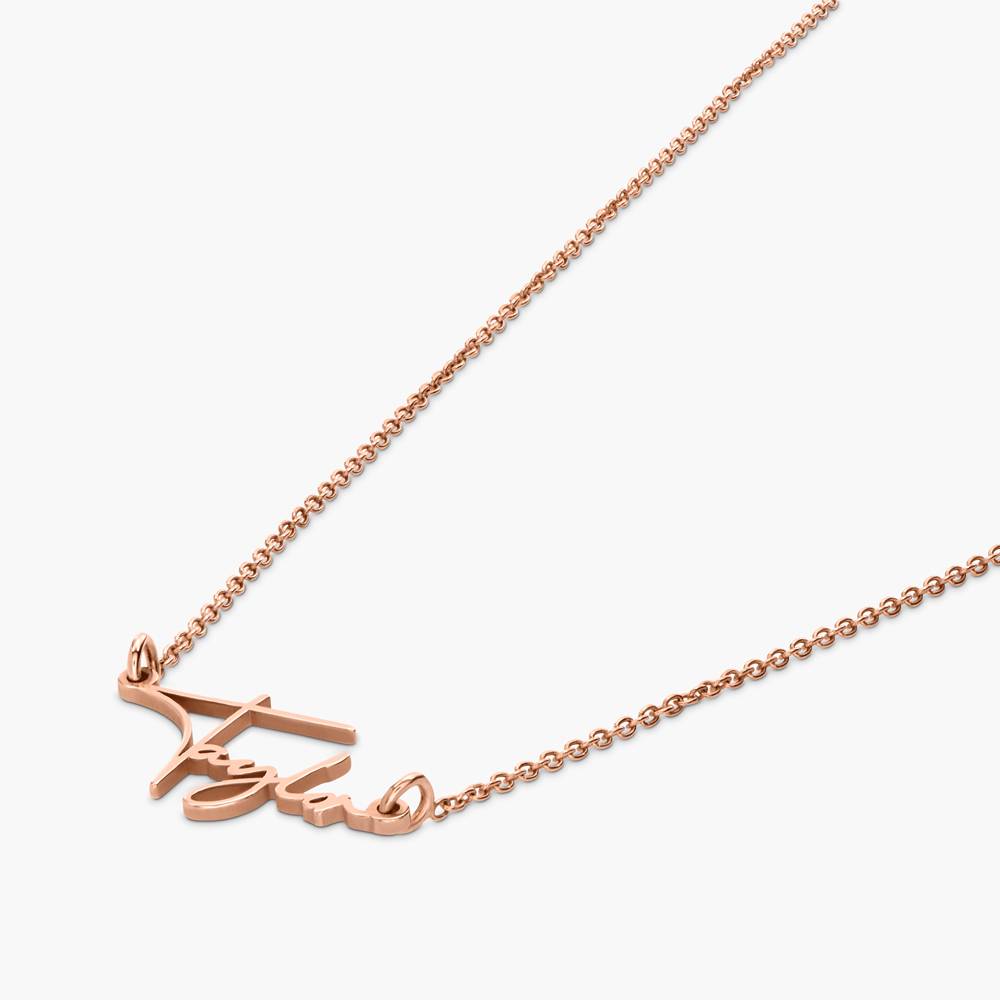 Signature Script Name Necklace - 18K Rose Gold Plated