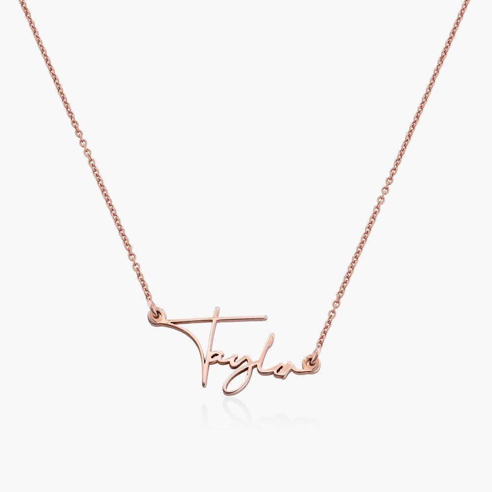 Signature Script Name Necklace - 18K Rose Gold Plated