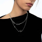 Signature Script Name Necklace With 0.2CT Diamond - 14K White Gold