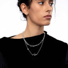 Signature Script Name Necklace With 0.2CT Diamond - 14K White Gold