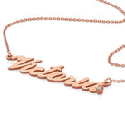 Classic Name Necklace With Diamond - 18K Rose Gold Vermeil