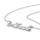 Classic Name Necklace With Diamond - Sterling Silver