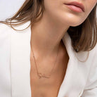 Signature Script Name Necklace With Diamond - 18K Rose Gold Vermeil