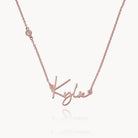 Signature Script Name Necklace With Diamond - 18K Rose Gold Vermeil
