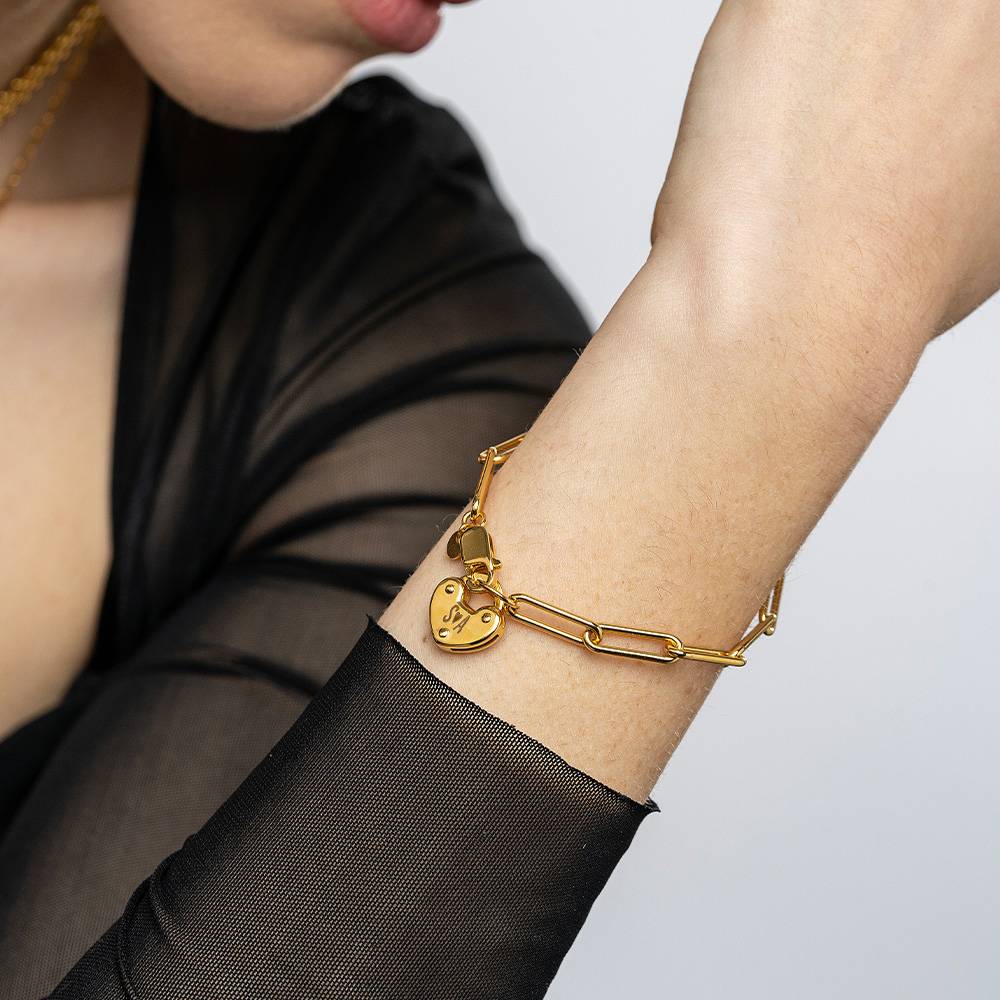 Heart Lock Bracelet - 18K Rose Gold Vermeil
