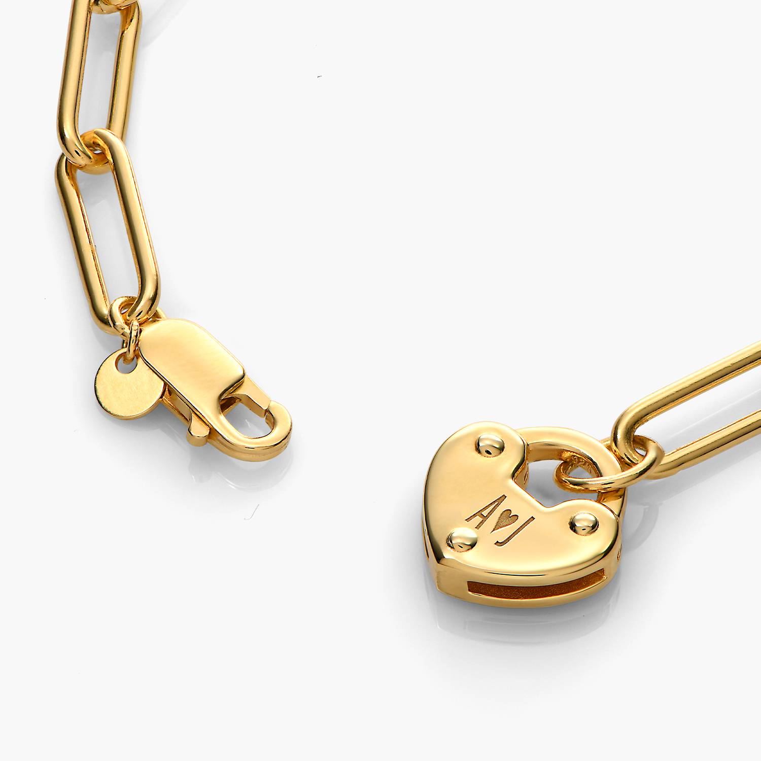 Heart Lock Bracelet - 18K Rose Gold Vermeil