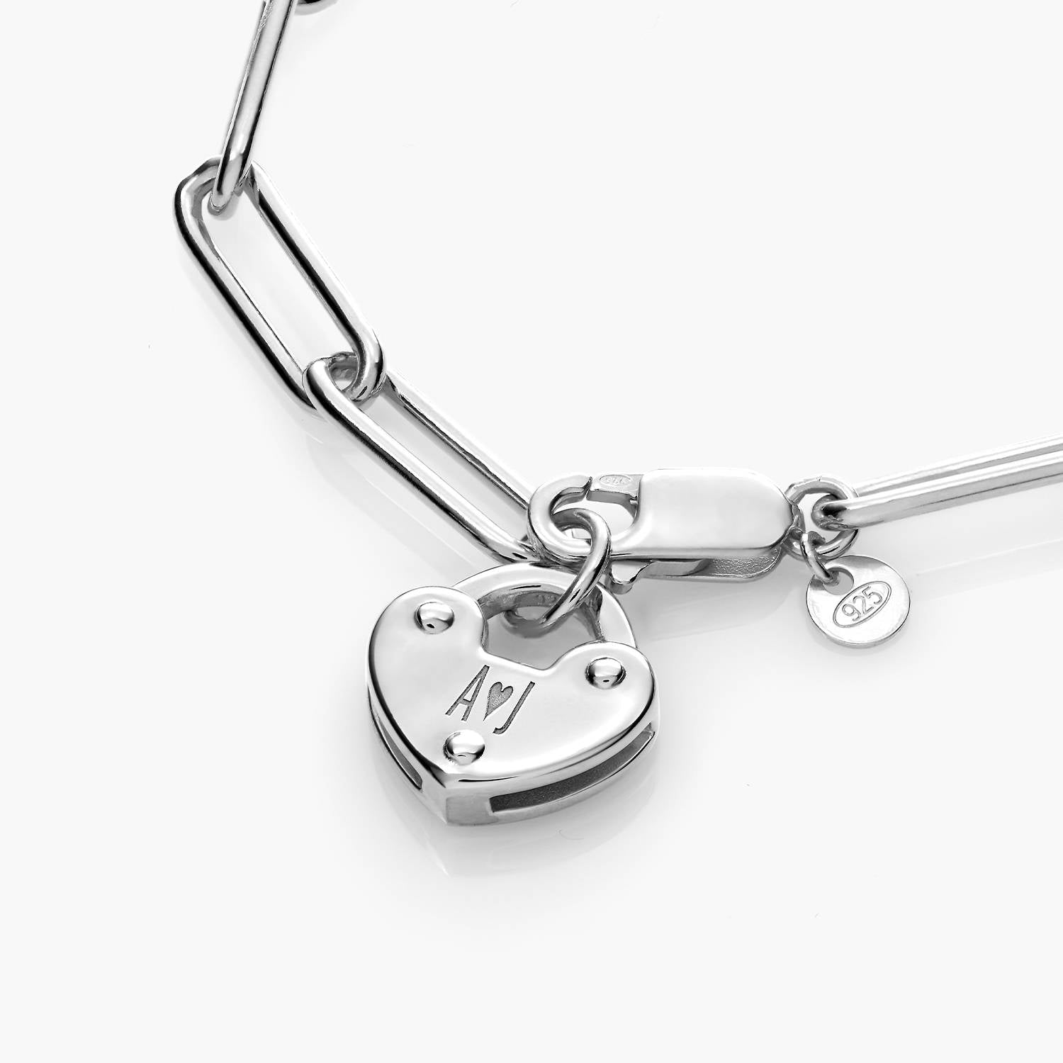 Heart Lock Bracelet - Sterling Silver