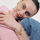 Heart Lock Bracelet With Diamond - 18K Rose Gold Vermeil