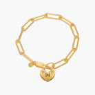 Heart Lock Bracelet With Diamond - 18K Gold Vermeil