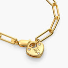 Heart Lock Bracelet With Diamond - 18K Rose Gold Vermeil