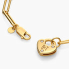 Heart Lock Bracelet With Diamond - 18K Rose Gold Vermeil
