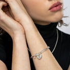 Heart Lock Bracelet With Diamond - Sterling Silver