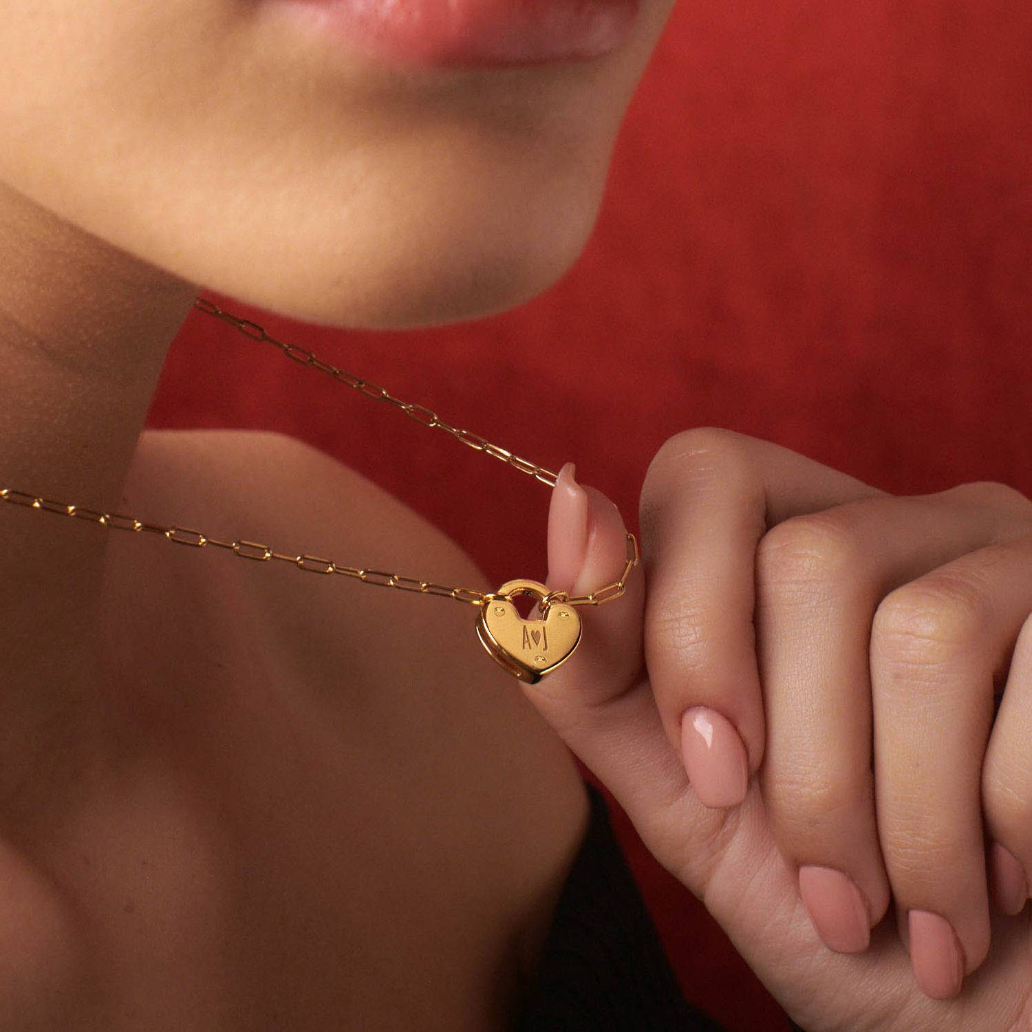 Heart Lock Necklace - 18K Rose Gold Vermeil