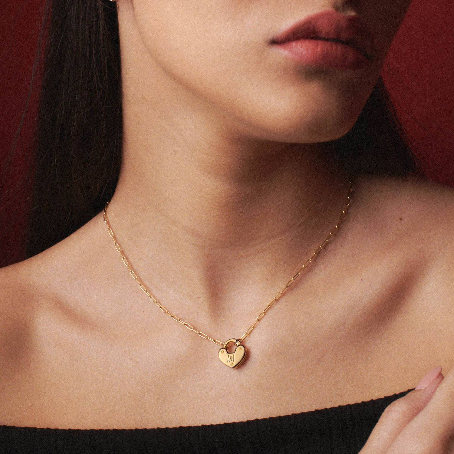 Heart Lock Necklace - 18K Rose Gold Vermeil