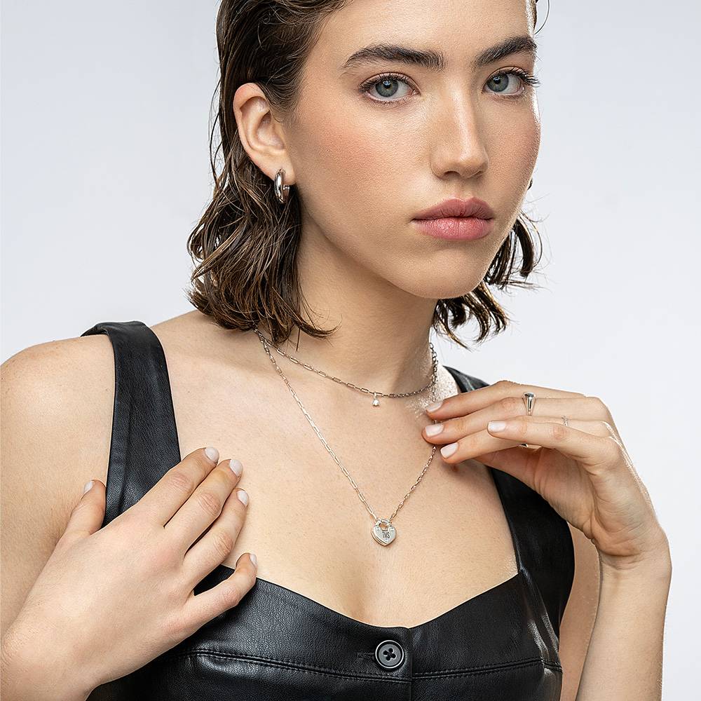 Heart Lock Necklace - Sterling Silver