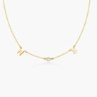Initial Necklace With 0.03ct Round Diamond - 18K Gold Vermeil