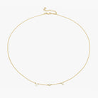 Initial Necklace With 0.03ct Round Diamond - 18K Rose Gold Vermeil