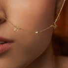 Initial Necklace With 0.03ct Round Diamond - 18K Gold Vermeil