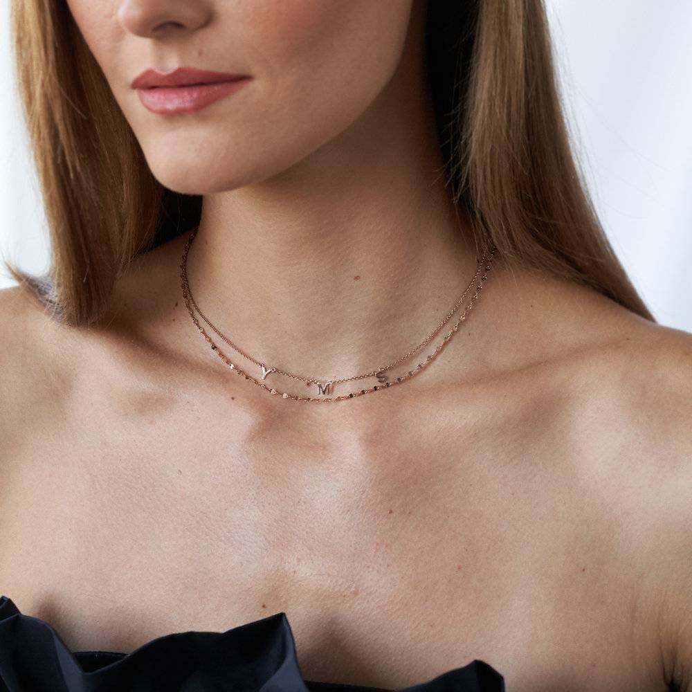 Initial Necklace - 18K Rose Gold Vermeil
