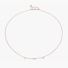 Initial Necklace With 0.3ct Round Diamond - 18K Rose Gold Vermeil
