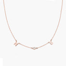 Initial Necklace With 0.3ct Round Diamond - 18K Rose Gold Vermeil