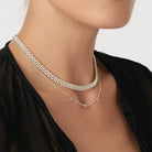 Initial Necklace With 0.03ct Round Diamond - Silver