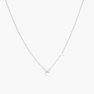 Initial Necklace With 0.3ct Emerald Cut Diamond - Silver