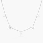 Initial Necklace With 0.3ct Round Diamond - Silver