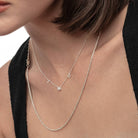 Initial Necklace With 0.3ct Round Diamond - Silver