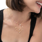 Initial Necklace With 0.3ct Emerald Cut Diamond - 14K Solid Gold