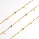 Initial Necklace With 0.2ct Heart Shaped Gemstone - 18K Rose Gold Vermeil