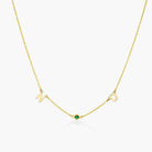 Initial Necklace With 0.2ct Heart Shaped Gemstone - 18K Rose Gold Vermeil