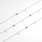 Initial Necklace With 0.2ct Heart Shaped Gemstone - Silver