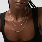 Initial Necklace With 0.2ct Heart Shaped Gemstone - Silver