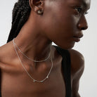 Initial Necklace With 0.2ct Heart Shaped Gemstone - Silver