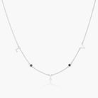 Initial Necklace With 0.2ct Heart Shaped Gemstone - Silver