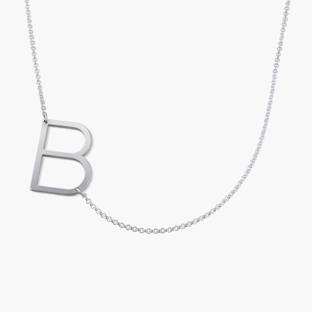 Large Initial Necklace - Sterling Silver