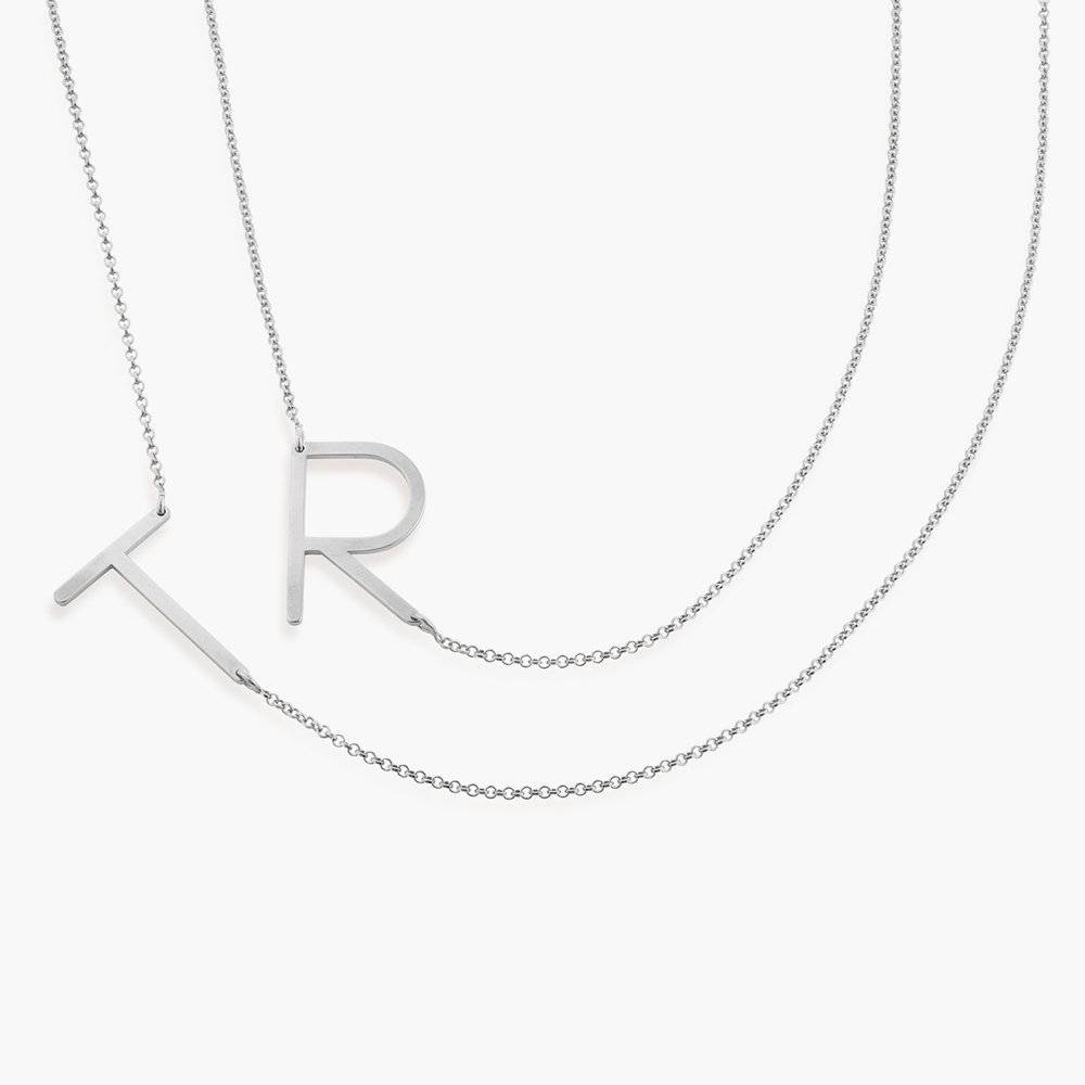 Large Initial Necklace - Sterling Silver