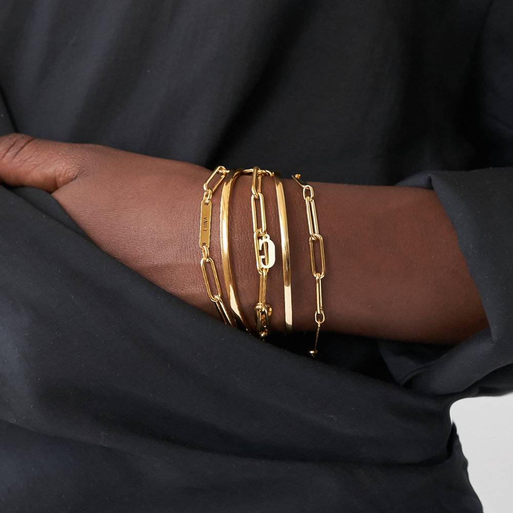Paperclip Chain Name Bracelet - 18K Gold Vermeil