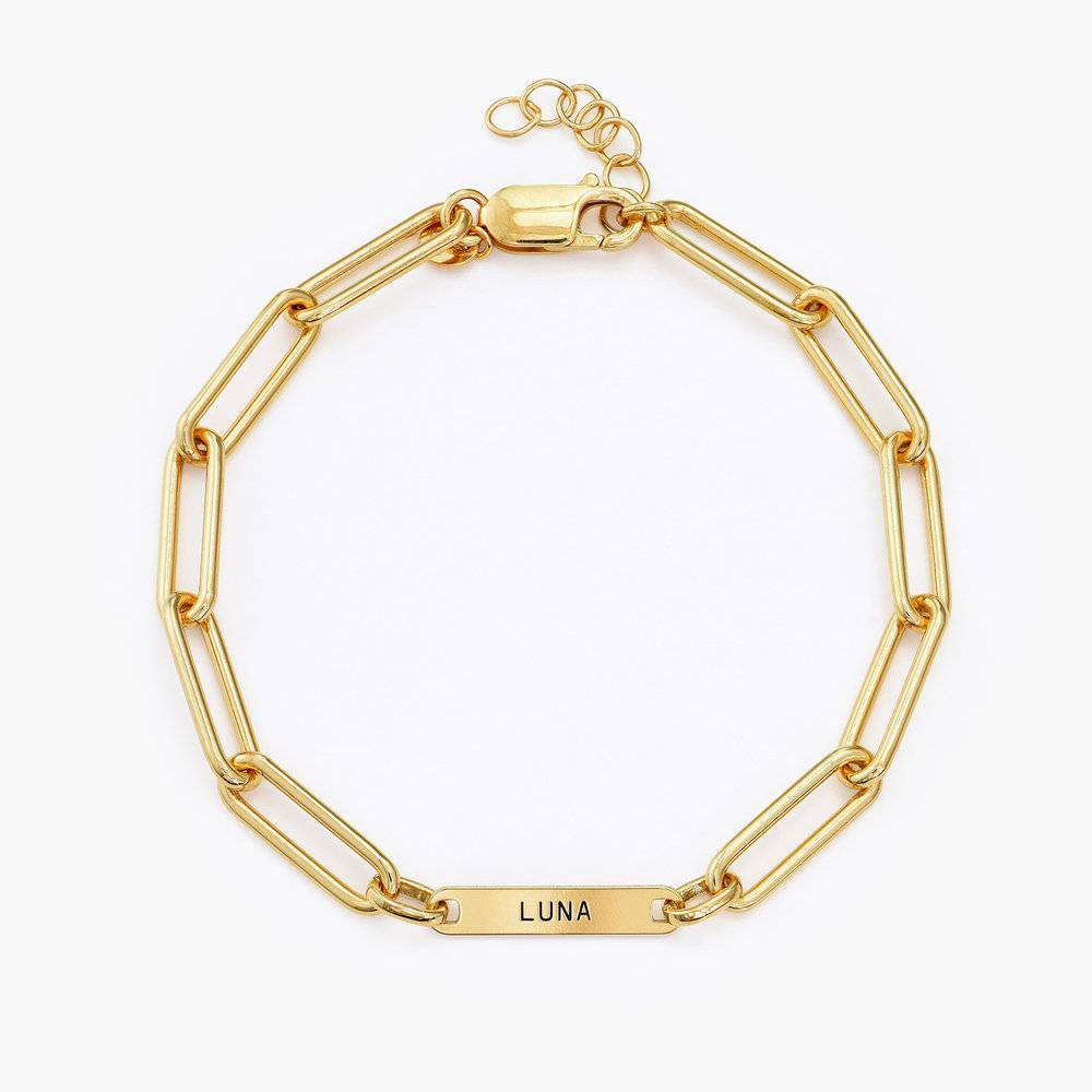 Paperclip Chain Name Bracelet - 18K Gold Vermeil