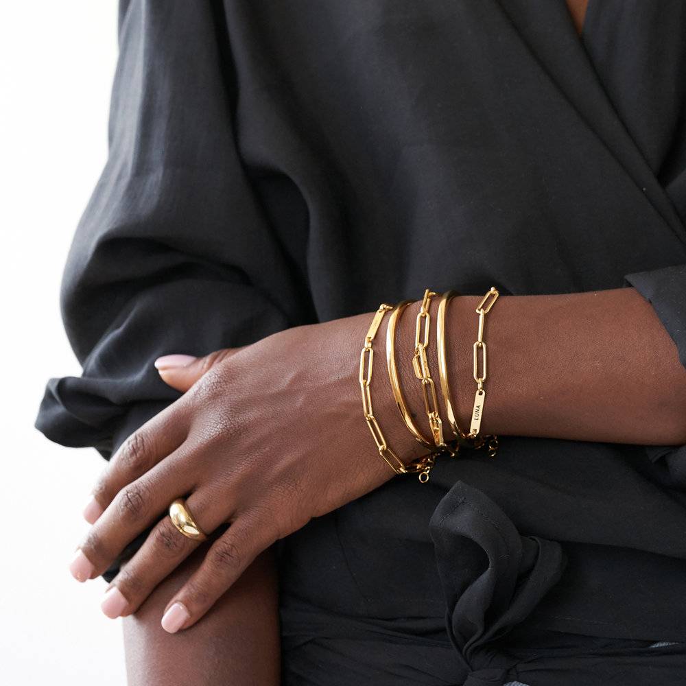 Paperclip Chain Name Bracelet - 18K Gold Vermeil