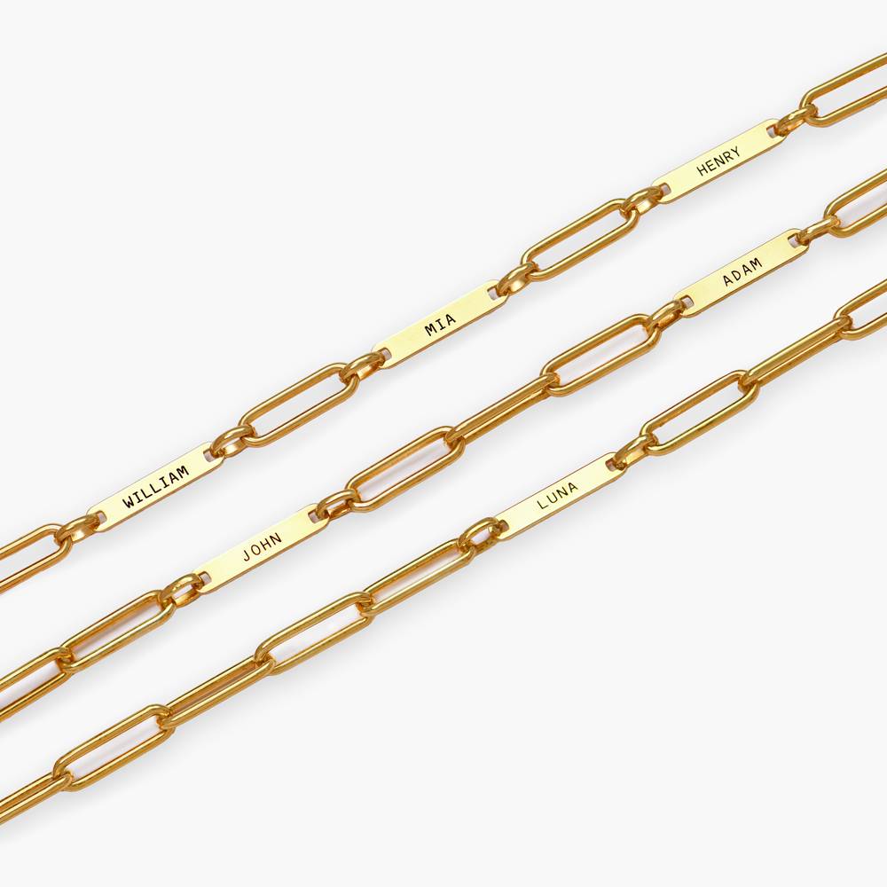 Paperclip Chain Name Bracelet - 18K Rose Gold Vermeil